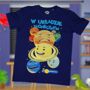 Granatowa koszulka z planetami