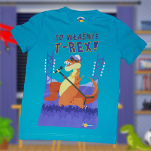 Turkusowa koszulka z T-REXEM