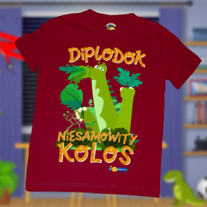 Bordowa koszulka z DIPLODOKIEM